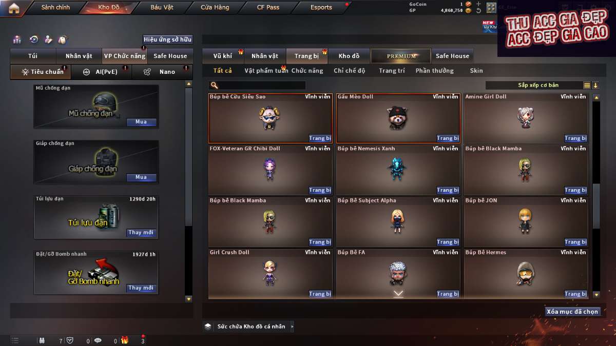 shop acc cf uy tin gia re